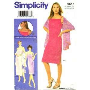  Simplicity 9617 Sewing Pattern Misses Dress Shawl Purse 