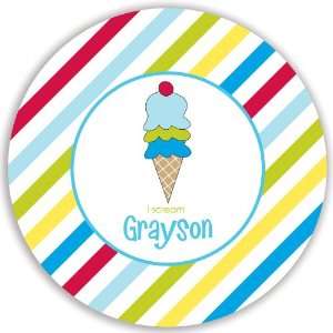  Personalized Plate Ice Cream Cone Boy