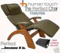 THE PERFECT CHAIR Sage Micro Suede Maple Human Touch  