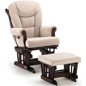  Square Back Glider and Ottoman with Tea Wood and Pearl 