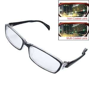 com Ladies Black Clear Plastic Frame Multi Coated Lens Plain Glasses 