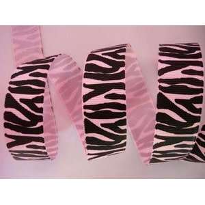   Grosgrain 7/8 Ribbon  Black Zebra (R126 Baby Pink) 