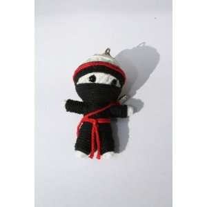 Black Ninja Voodoo String Doll Keychain