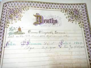 LOT 1874 antique STAMM FAMILY BIBLE lebanon cty pa  