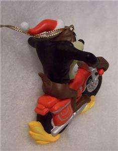 Goebel Looney Tunes ornament 3 high Taz on a motorcycle, Born To Ride 
