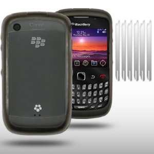BLACKBERRY CURVE 3G 9300 BLACK CRYSTAL SHIELD BACK COVER WITH GEL EDGE 