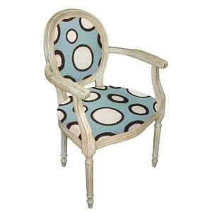   Dots in Blue Needlepoint Side Chairs in White Wash   100 Percent Wool