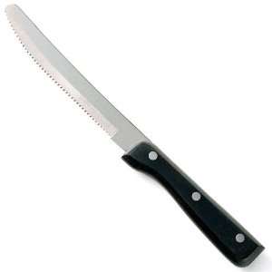  Walco Round Tip Heavy Duty S/S Steak Knife W/ Black Pakka 