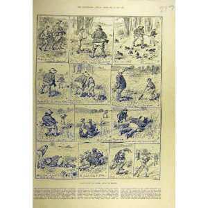 1884 Sport Stodge Rabbit Hunting Hunt Sketches Print