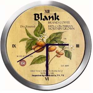  BLANK 14 Inch Coffee Metal Clock Quartz Movement Kitchen 