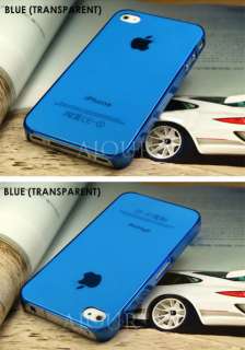 Elegant 0.5mm Ultra Thin iPhone 4 4S Phone Case Cover Blue Transparent 