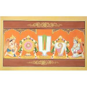  of Lord Vishnu   Water Color Painting on Cotton F
