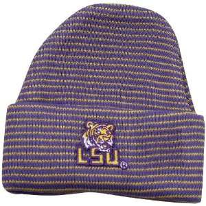    LSU Tigers Infant Purple Striped Ski Knit Beanie