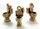 toilet or crapper antique gold 3 pewter charms