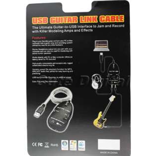 New Guitar to USB Interface Link Cable PC/MAC Recording  