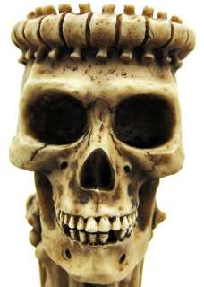 Creepy Human Skull 3 Candle Candelabra Evil Holder Goth  