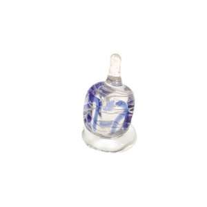  Yair Emanuel Exclusive Glass Dreidel with White Swirls 