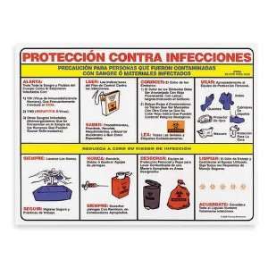 BRADY PS125S Poster,18X24,Bloodborne Pathogen,Spanish  