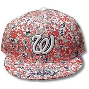   WASHINGTON NATIONALS FLAT BILL HAT CAP 7 1/2 FITTED