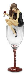 More Wine Please Red Wine Hiccup Girl Wine Glass by H2Z NEW 