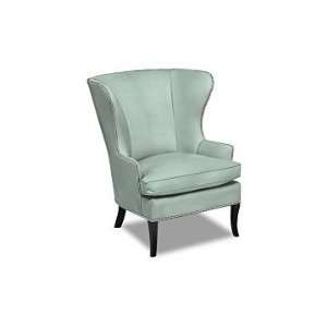   Wing Chair, Luxe Velvet, Light Blue, Polished Nickel