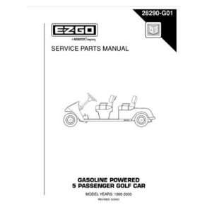EZGO 28290G01 1995 2000 Service Parts Manual for Gas 5 Passenger, 4 