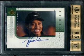 2001 Upper Deck Players Ink #TW Tiger Woods BGS 9.5  
