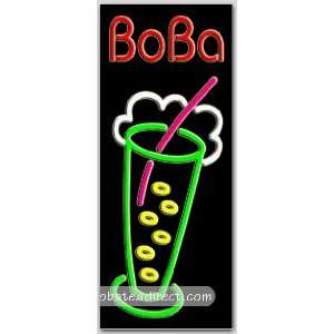 Boba, Logo (vertical) Neon Sign (13 x 32 x 3)  Grocery 