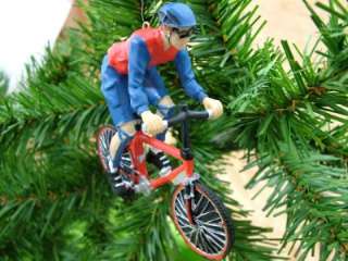 New Male Bicyclist Moutain Bike Christmas Tree Ornament  