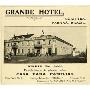 1909 Ad Grande Hotel Curitiba Parana Brazil Resort Building Zanchetta 