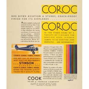   & Varnish Coroc Aviation Fabric   Original Print Ad