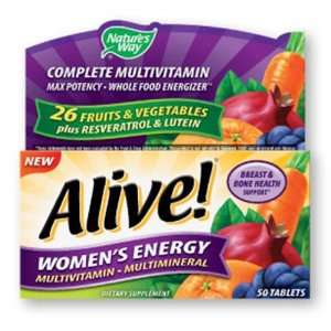 Natures Way Alive Multivitamin/Multimineral, Womens Energy, Tablets 