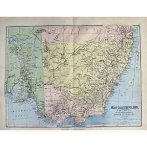  1885 Map New South Wales Victoria Australia Queensland 