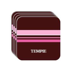 Personal Name Gift   TEMPIE Set of 4 Mini Mousepad Coasters (pink 