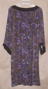 Michael Kors Beautiful Print Jersey Dress With Studded Neckline—Size 