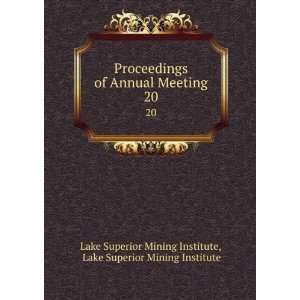 Proceedings of Annual Meeting. 20 Lake Superior Mining 