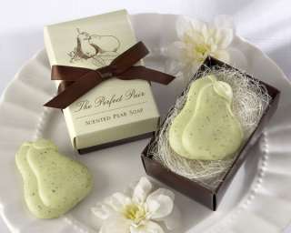   Scented Pear Green Brown Bath Soap Bridal Shower Wedding Favors  