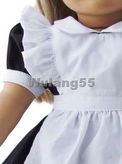 Handmade Black Maid Dress fits 18 American Girl doll  