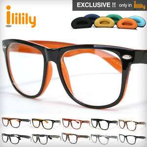 Brand New Black Clear Wayfarer Glasses Frames FREE case  