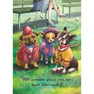 Funny Pug, Chihuahua and Boston Terrier Greeting Card   Get Dogged up 
