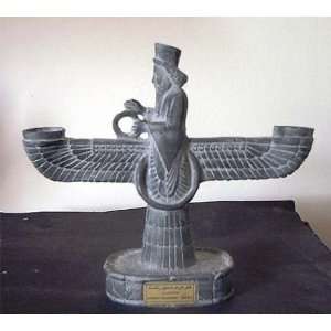   Art Sculpture Candle Holder Zoroastrian Faravahar of Persepolis #1315