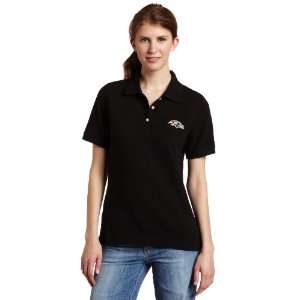  NFL Baltimore Ravens Womens Ace Polo, Black, Small 