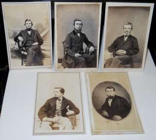 Antique Civil War Era Men Sitting CDVs w/1 tax stamp  