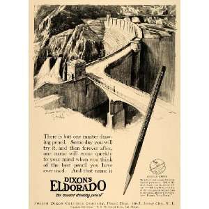  1920 Ad Roosevelt Dam Drawing Pencils Dixon Eldorado HB 