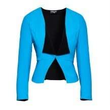 NWT Fashion Star H&M Teal Blue Black Reversible Crepe Blazer/Jacket 