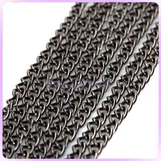 5M Meters Black Link opened Curb Link Chain 3x2mm jewelry Necklace DIY 