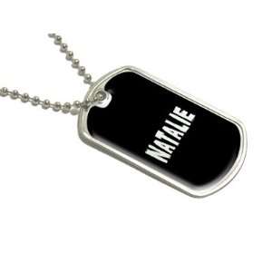 Natalie   Name Military Dog Tag Luggage Keychain