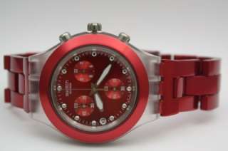 New Swatch Irony Full Blooded Red Sunset Chronograph Date Watch  43mm 