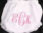 Personalized Monogrammed Diaper Cover Bloomer 3 Initial Fancy Script