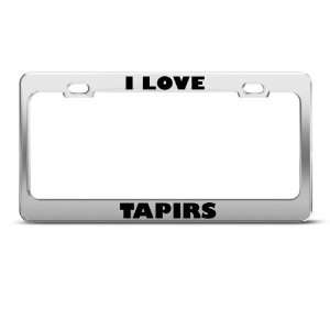 Love Tapirs Tapir Animal license plate frame Stainless Metal Tag 